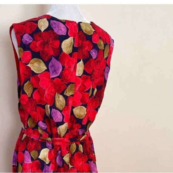 DYVNA Red Green Floral Silk Maxi Dress NWT Small $495 - Picture 6 of 9